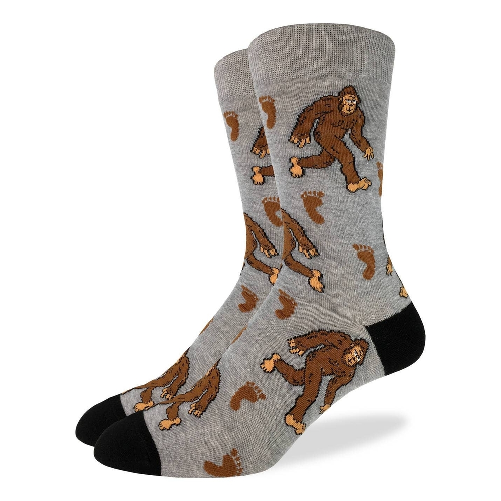 🇨🇦 Good Luck Sock Men's Sasquatch Patterned Gray Socks